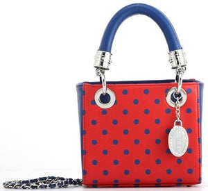 SCORE! Jacqui Classic Top Handle Crossbody Satchel  - Red and Blue