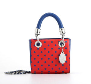 Score! Jacqui Classic Top Handle Crossbody Satchel  - Red and Blue