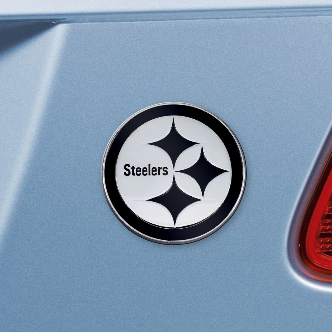 Pittsburgh Steelers NFL Chrome Auto Emblem ~ 3-D Metal