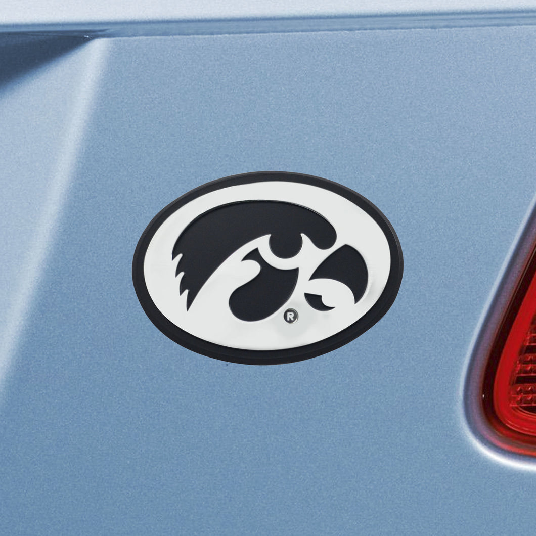 Iowa University Hawkeyes Emblem - auto Emblem Chrome