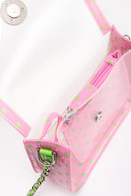 SCORE! Chrissy Small Designer Clear Crossbody Bag - Pink and Green
