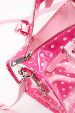 SCORE! Moniqua Large Designer Clear Crossbody Satchel - Fandango Pink and Light Pink