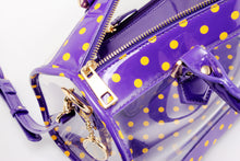 SCORE! Moniqua Large Designer Clear Crossbody Satchel - Royal Purple and  Yellow Gold