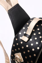 SCORE! Natalie Michelle Large Polka Dot Designer Backpack - Black and Metallic Gold