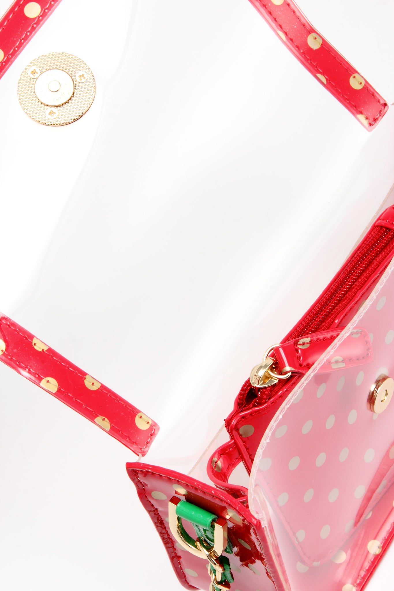 Cleared For Fun Clear and Gold Vinyl Crossbody Bag