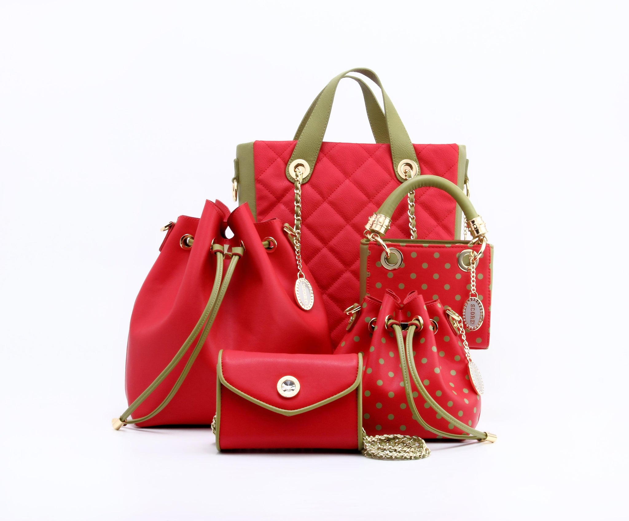 red designer backpack