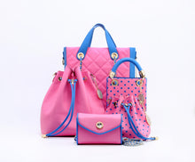SCORE! Eva Designer Crossbody Clutch - Pink and Blue