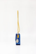 SCORE! Chrissy Small Designer Clear Crossbody Bag - Royal Blue and Yellow Gold