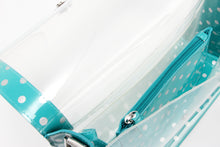 SCORE! Chrissy Medium Designer Clear Cross-body Bag - Turquoise and Silver