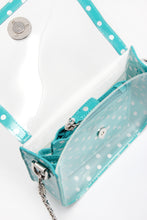 SCORE! Chrissy Small Designer Clear Crossbody Bag - Turquoise and Silver