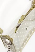 SCORE! Chrissy Small Designer Clear Crossbody Bag - Olive Green and White