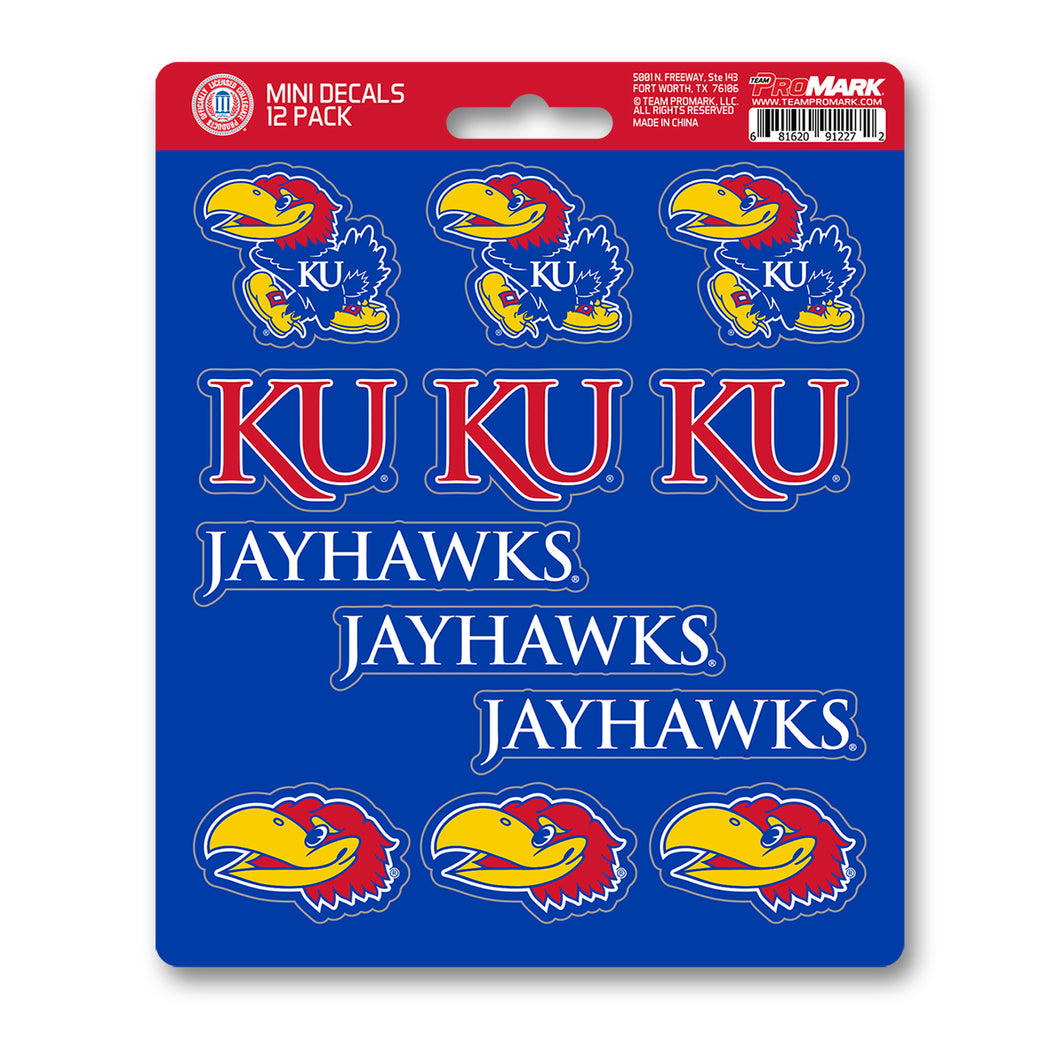 Kansas KU Jayhawks Mini Decal 12-pk