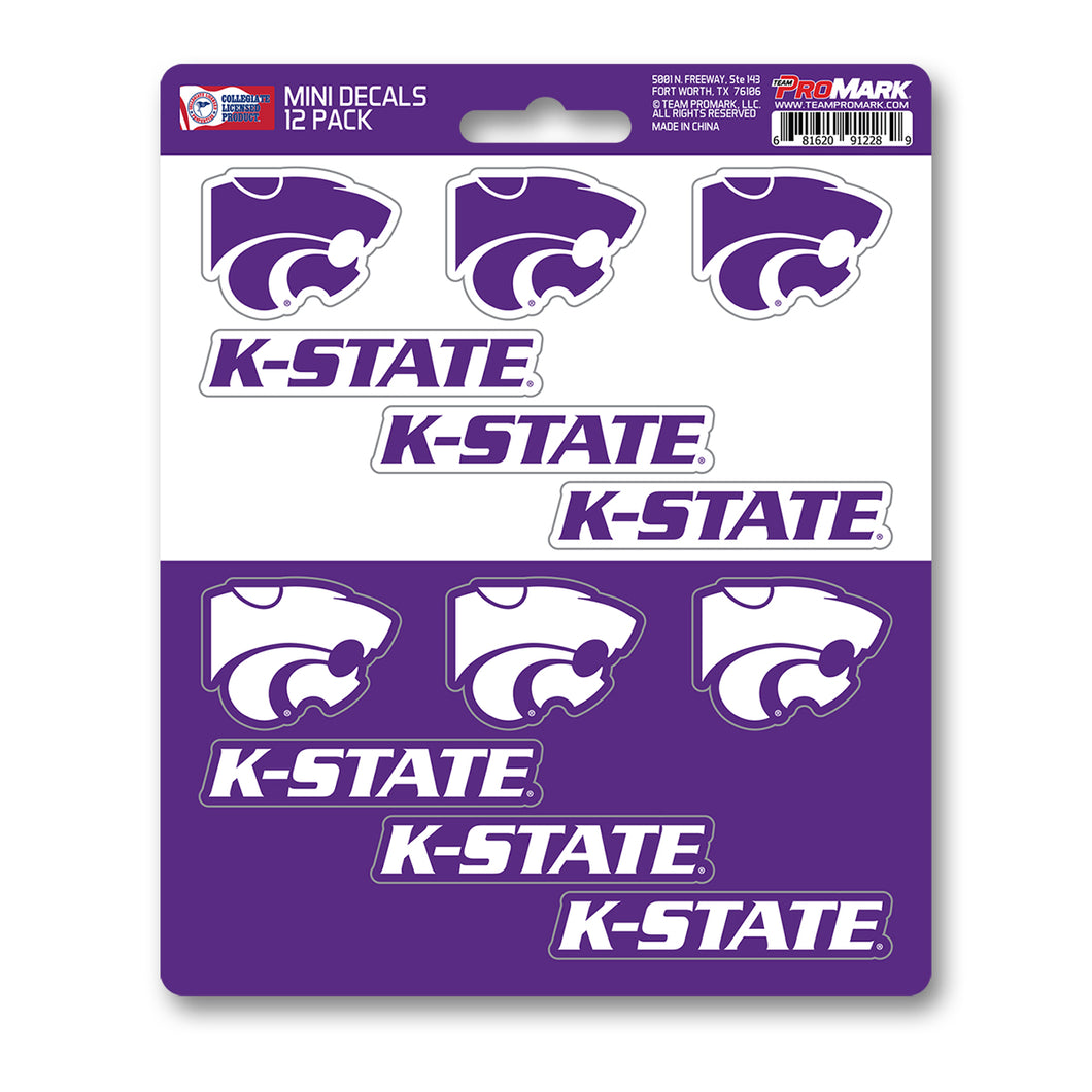 Kansas State University Wildcats 12pk Mini Decal Purple and White Team ProMark NCAA Stickers