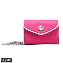 SCORE! Eva Designer Crossbody Clutch - Pink and Silver