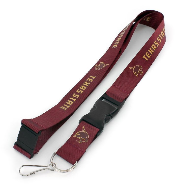 TEXAS STATE UNIVERSITY Bobcats Maroon and Gold Officially NCAA Licensed Logo Team Lanyard