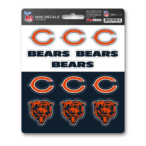 Chicago Bears 12pk Mini Decal Orange and Blue NFL Team ProMark Stickers