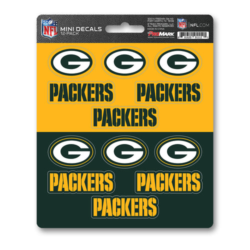 Green Bay Packers 12pk Mini Decal Green and Gold Team ProMark NFL Stickers