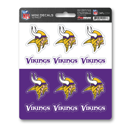 Minnesota Vikings 12pk Mini Decal Purple and Gold Team ProMark Stickers