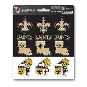 New Orleans Saints 12pk Mini Decal Black and Gold Team ProMark Stickers