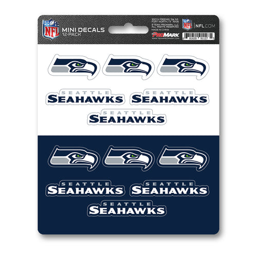 Seattle Seahawk 12pk Mini Decal Blue and Green Team ProMark Stickers
