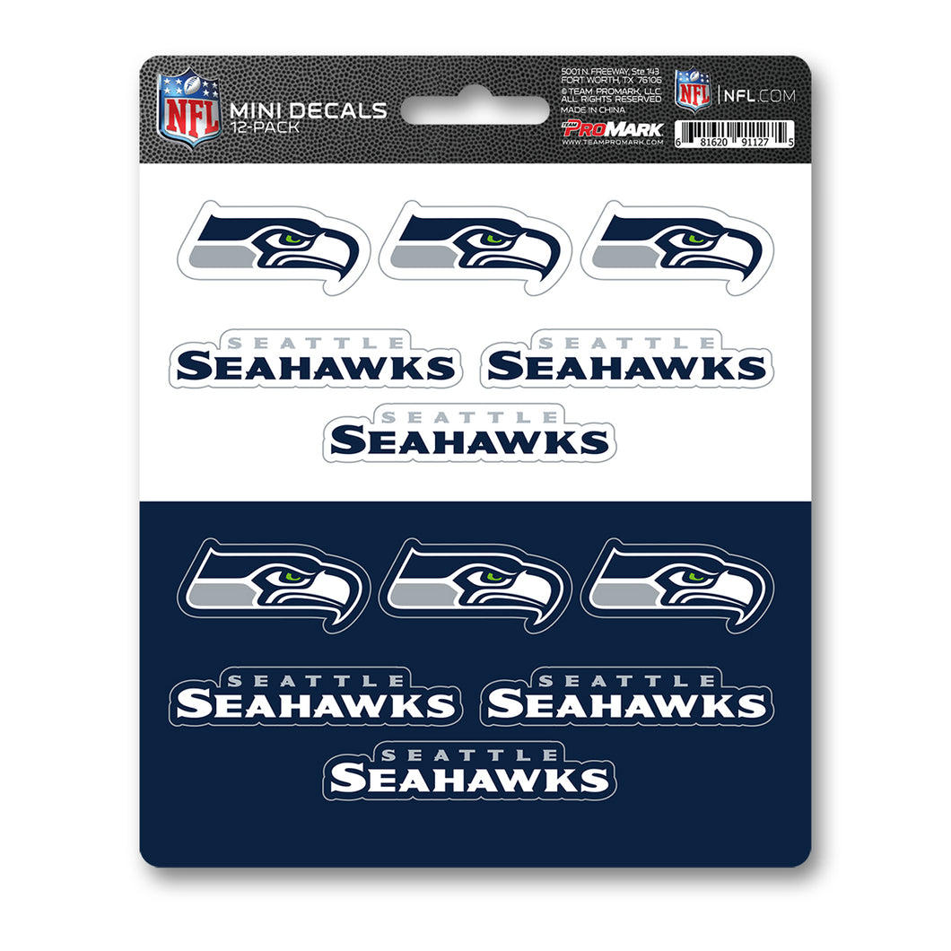 Seattle Seahawk 12pk Mini Decal Blue and Green Team ProMark Stickers