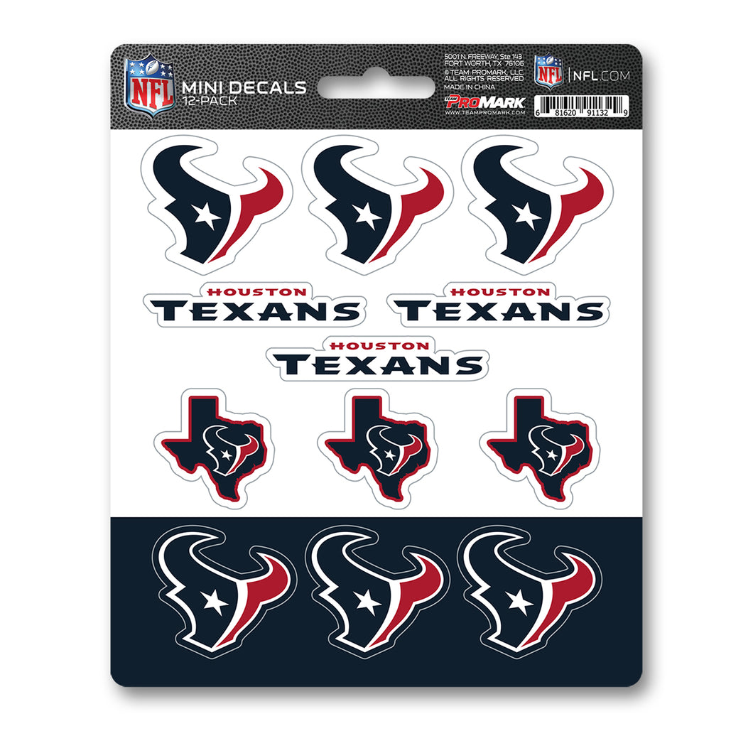 Houston Texans NFL 12pk Mini Decal Blue and Red Stickers