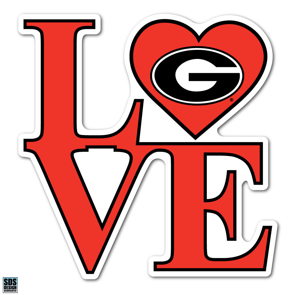 University of Georgia Bulldogs NCAA Collegiate Logo Super Durable Purse Sticker~ Red and Black - Love