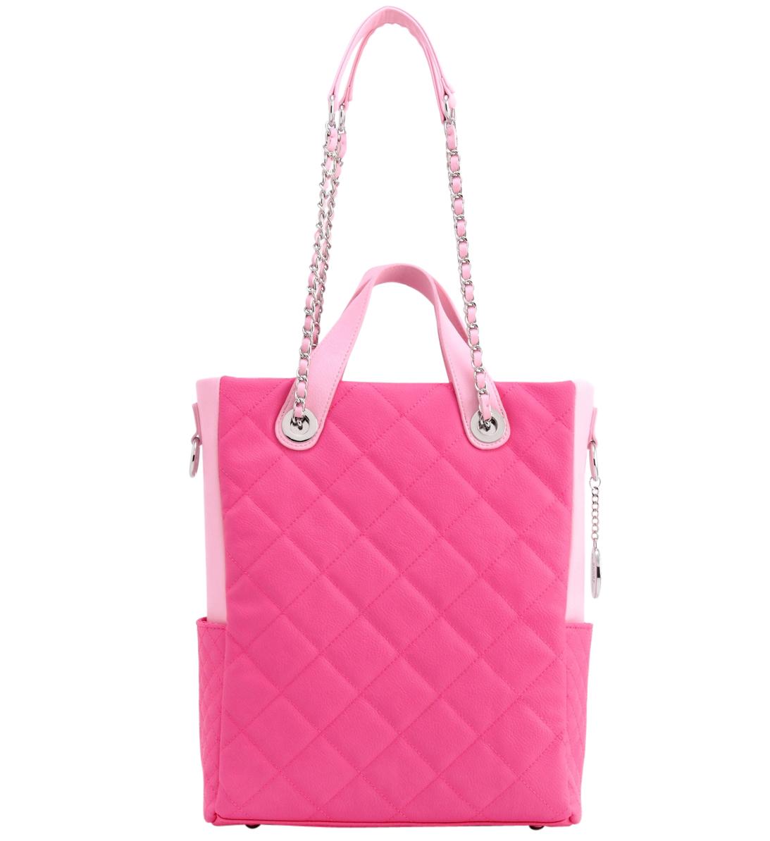 SCORE! Andrea Large Clear Designer Tote for School, Work, or Travel -  Fandango Pink and Light Pink