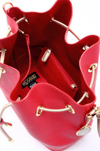 SCORE! Sarah Jean Crossbody Large BoHo Bucket Bag - Red and Gold