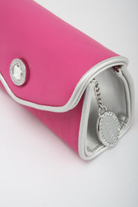 SCORE! Eva Designer Crossbody Clutch - Pink and Silver