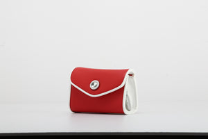 SCORE! Eva Designer Crossbody Clutch - Red and White