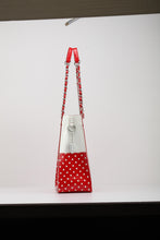 SCORE! Andrea Large Clear Designer Tote for School, Work, Travel - Red and White