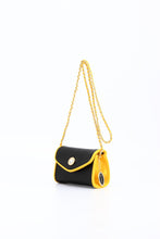 SCORE! Eva Designer Crossbody Clutch - Black and Gold Yellow