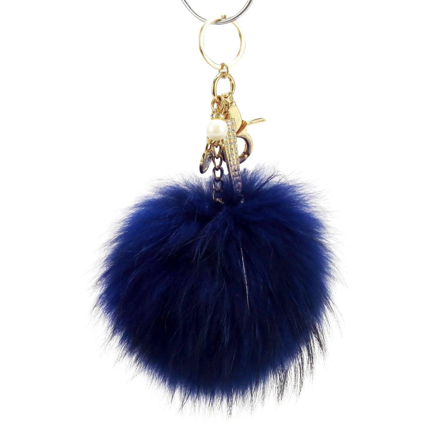 Fur Charm Puff Ball Purse Keychain Black | CreateConfidence