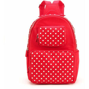 SCORE!'s Natalie Michelle Medium Polka Dot Designer Backpack - Red and White