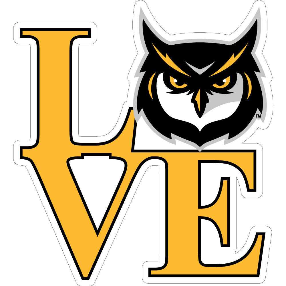 Kennesaw State University NCAA Collegiate Logo Super Durable Purse Sticker~ Love Owl Black and Gold