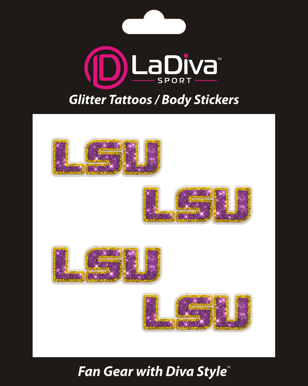 Louisiana State University LSU Purple and Gold Logo~Body, Face and Purse Sticker Tattoos