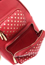 SCORE! Natalie Michelle Large Polka Dot Designer Backpackge - Maroon and Gold