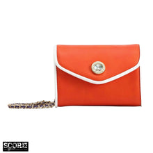 SCORE! Eva Designer Crossbody Clutch - Orange, White and Purple