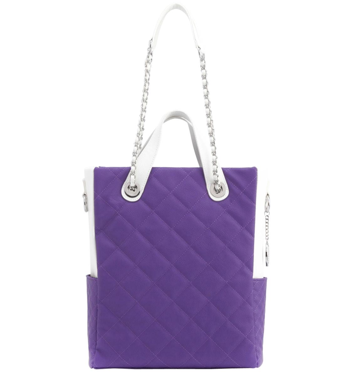 Chanel Purple Quilted Leather Shopping Tote - Chanel