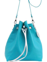 SCORE! Sarah Jean Crossbody Large BoHo Bucket Bag - Turquoise and Silver