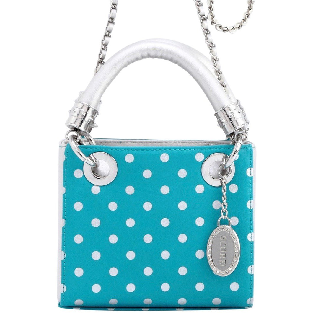 Score! Jacqui Classic Top Handle Crossbody Satchel - Turquoise and Silver