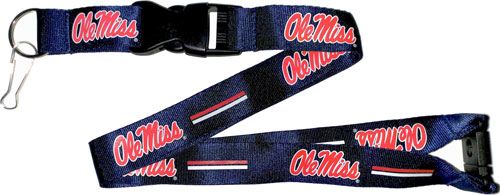 OLE MISS Rebels Red and Blue Officially NCAA Licensed Logo Team Lanyard