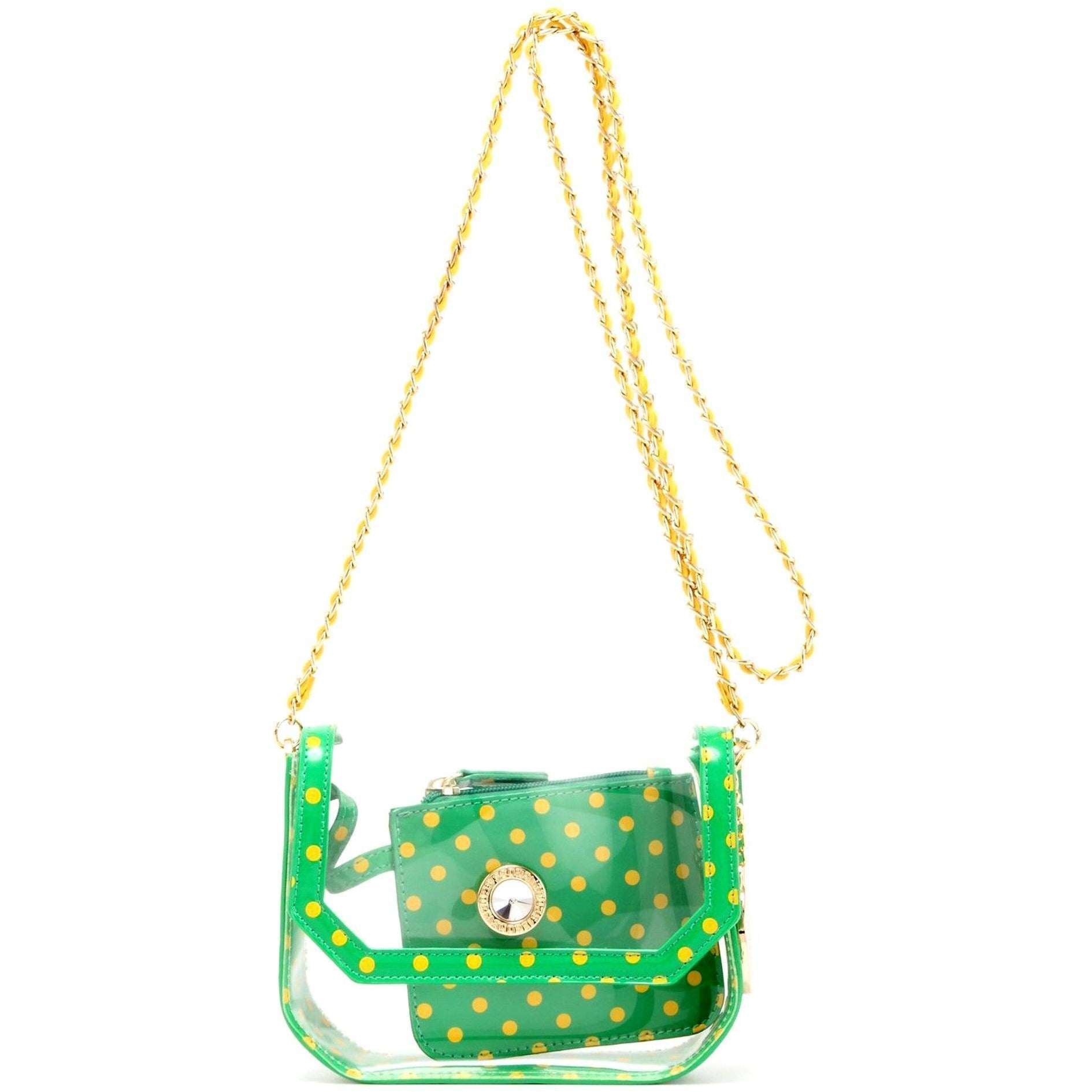 SCORE! The Official Game Day Bag SCORE! Eva Designer Crossbody Clutch -  Bright Green and Gold Yellow