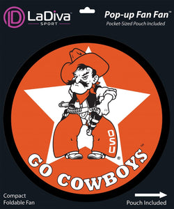 Oklahoma State University~ OSU Cowboys & Cowgirls~Pop-Up Fan Fan with Pouch