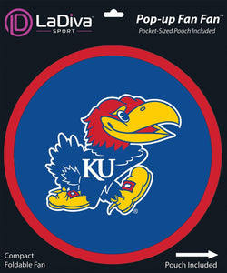 University of Kansas - KU Jayhawks~Pop-Up Fan Fan with Pouch