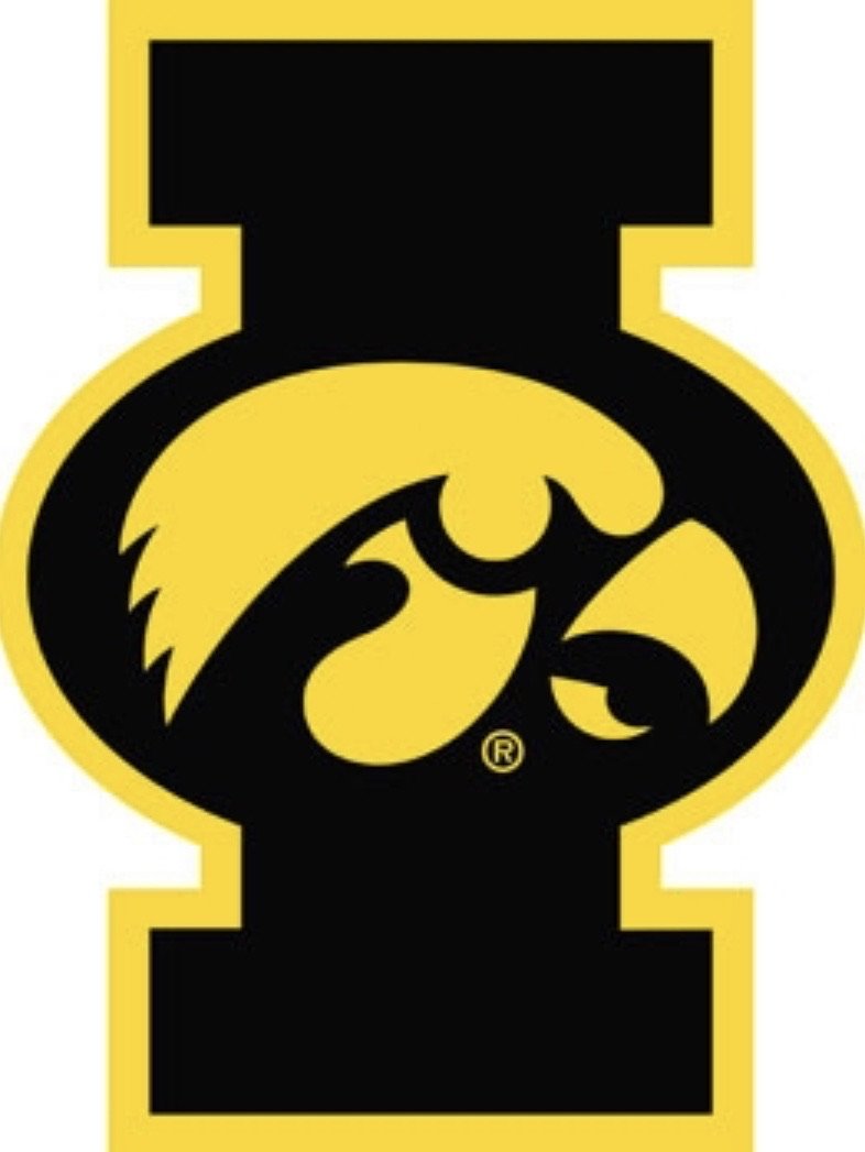 University of Iowa UI Hawkeyes NCAA Collegiate Logo Super Durable Purse Sticker~ Black and Gold Logo