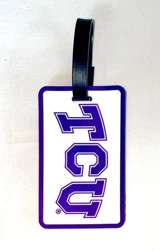 TCU Licensed NCAA SOFT Luggage BAG TAG~ Purple and White