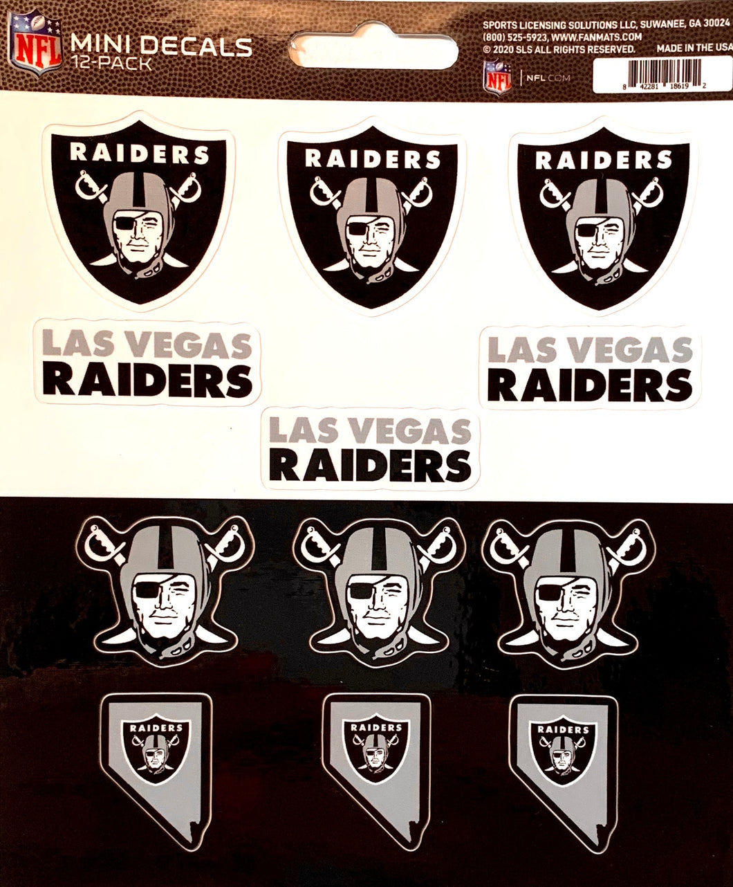 Las Vegas Raiders Decal Set Mini 12 Pack