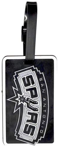 San Antonio SPURS NBA Licensed SOFT Luggage BAG TAG~ Black and Silver